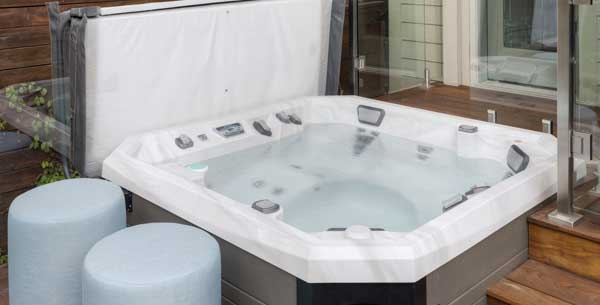 hot tub on decking